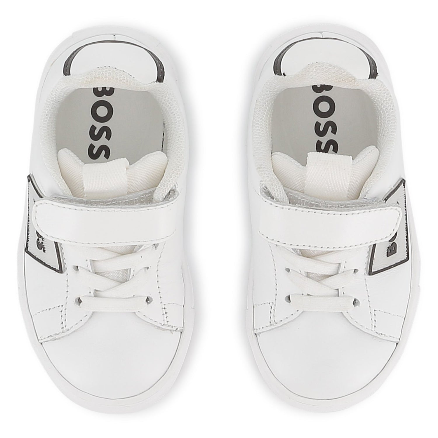 Cow Leather Trainers with Elastic Laces and Hook-and-Loop Strap Hugo Boss