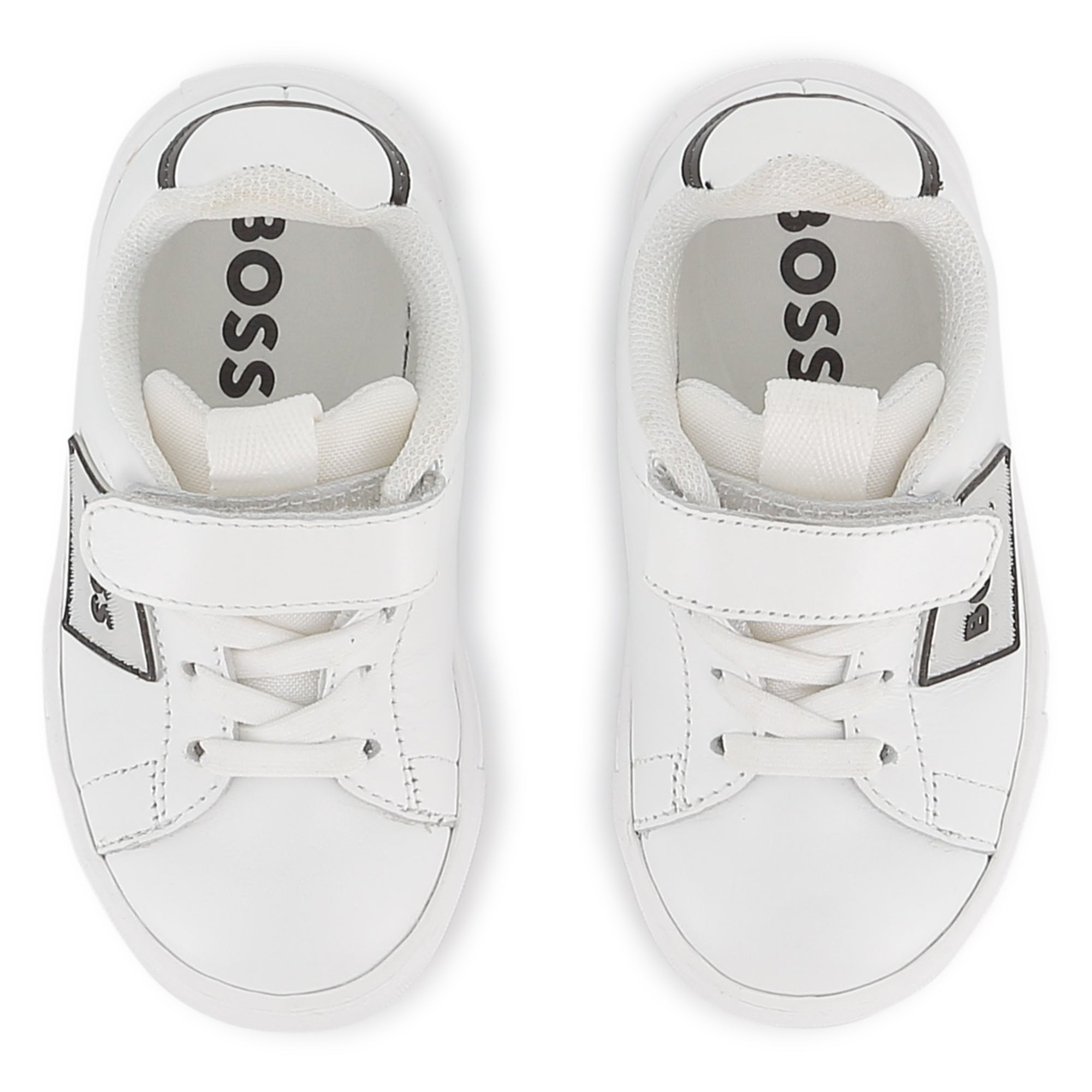 Cow Leather Trainers with Elastic Laces and Hook-and-Loop Strap Hugo Boss