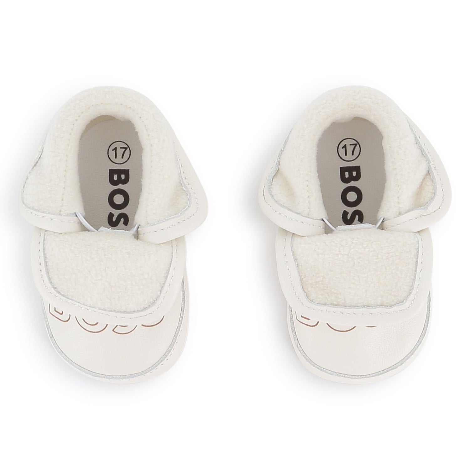 Sheep Leather Slippers with Elastic Fastener and Faux Shearling Lining Hugo Boss
