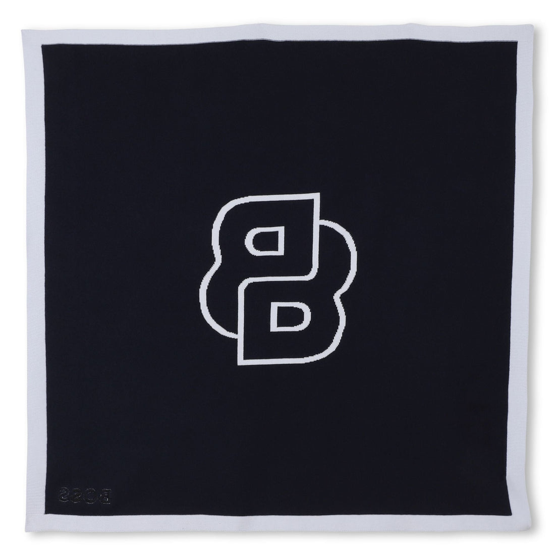 Knitted Baby Blanket with Jacquard Logo and Embroidery Hugo Boss