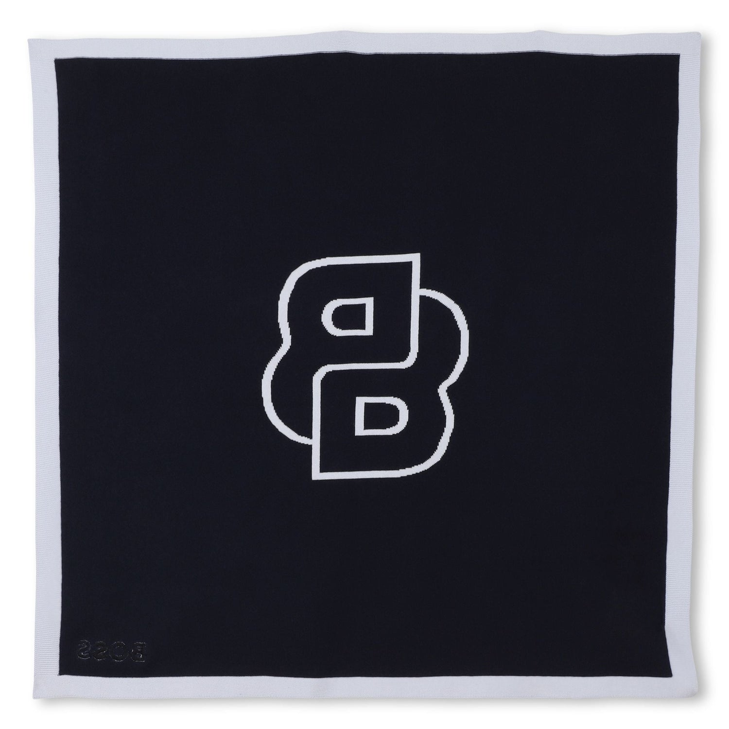 Knitted Baby Blanket with Jacquard Logo and Embroidery Hugo Boss