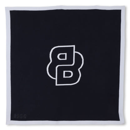 Knitted Baby Blanket with Jacquard Logo and Embroidery Hugo Boss