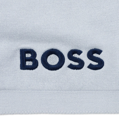 Knitted Baby Blanket with Jacquard Logo and Embroidery Hugo Boss