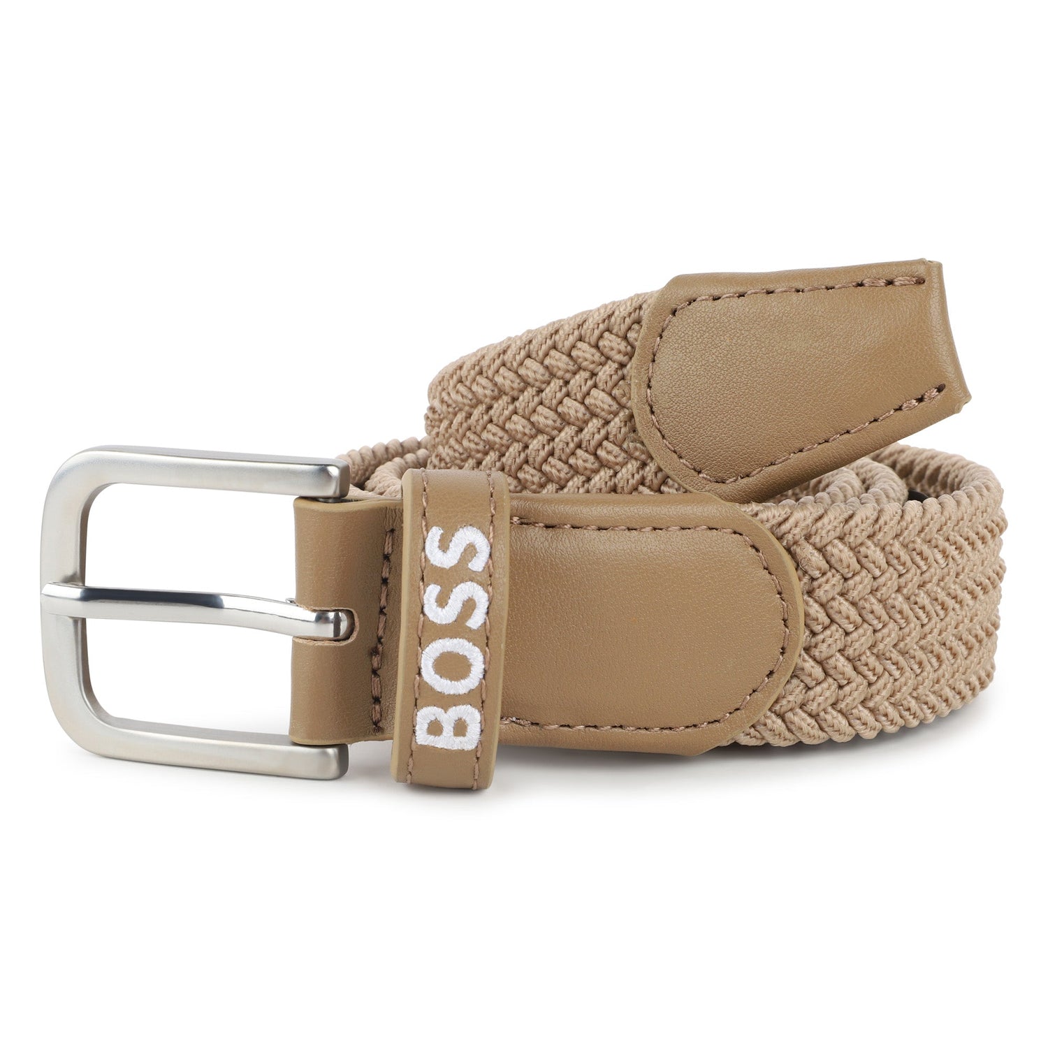 Braided Belt with Leather Yoke and Metal Buckle Hugo Boss