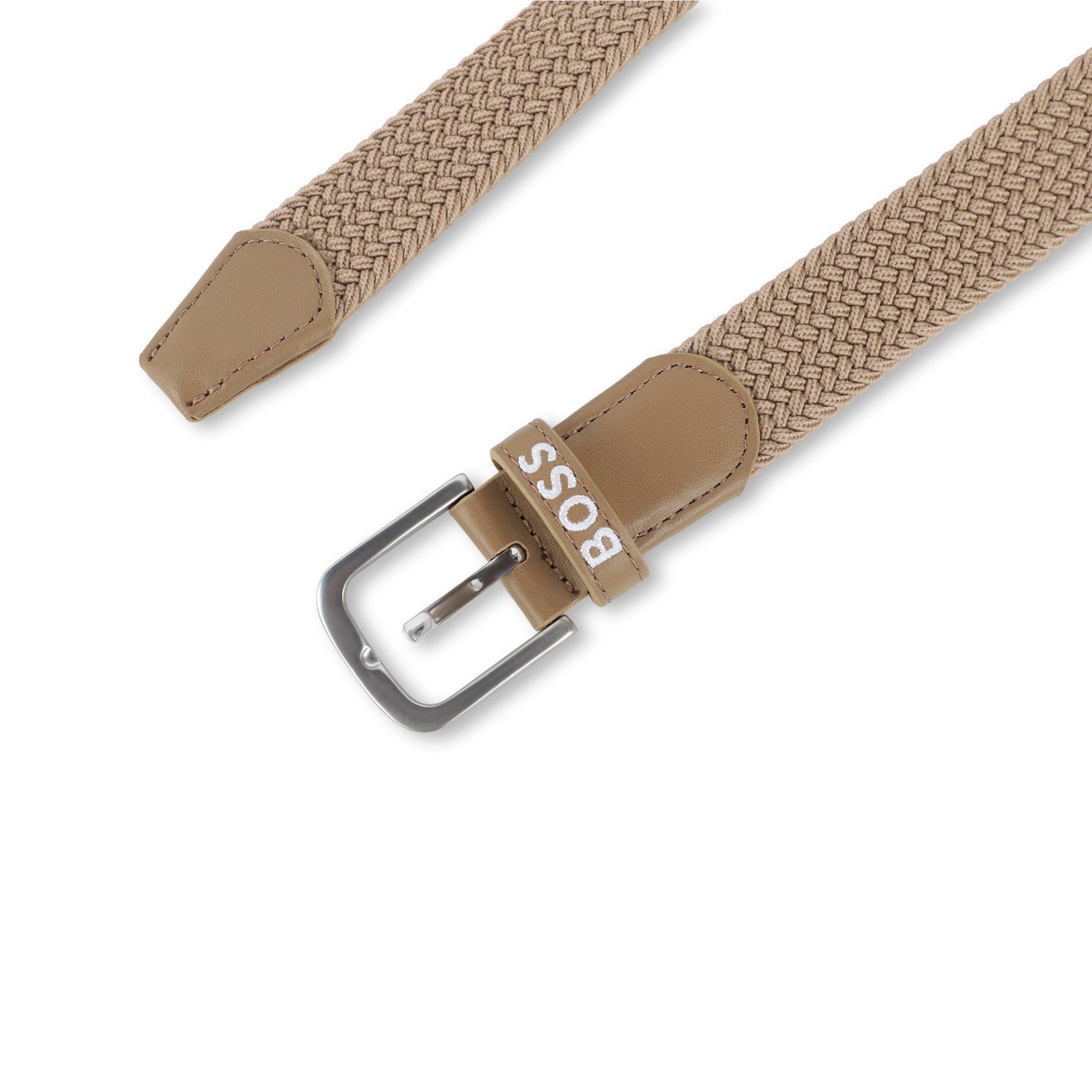 Braided Belt with Leather Yoke and Metal Buckle Hugo Boss