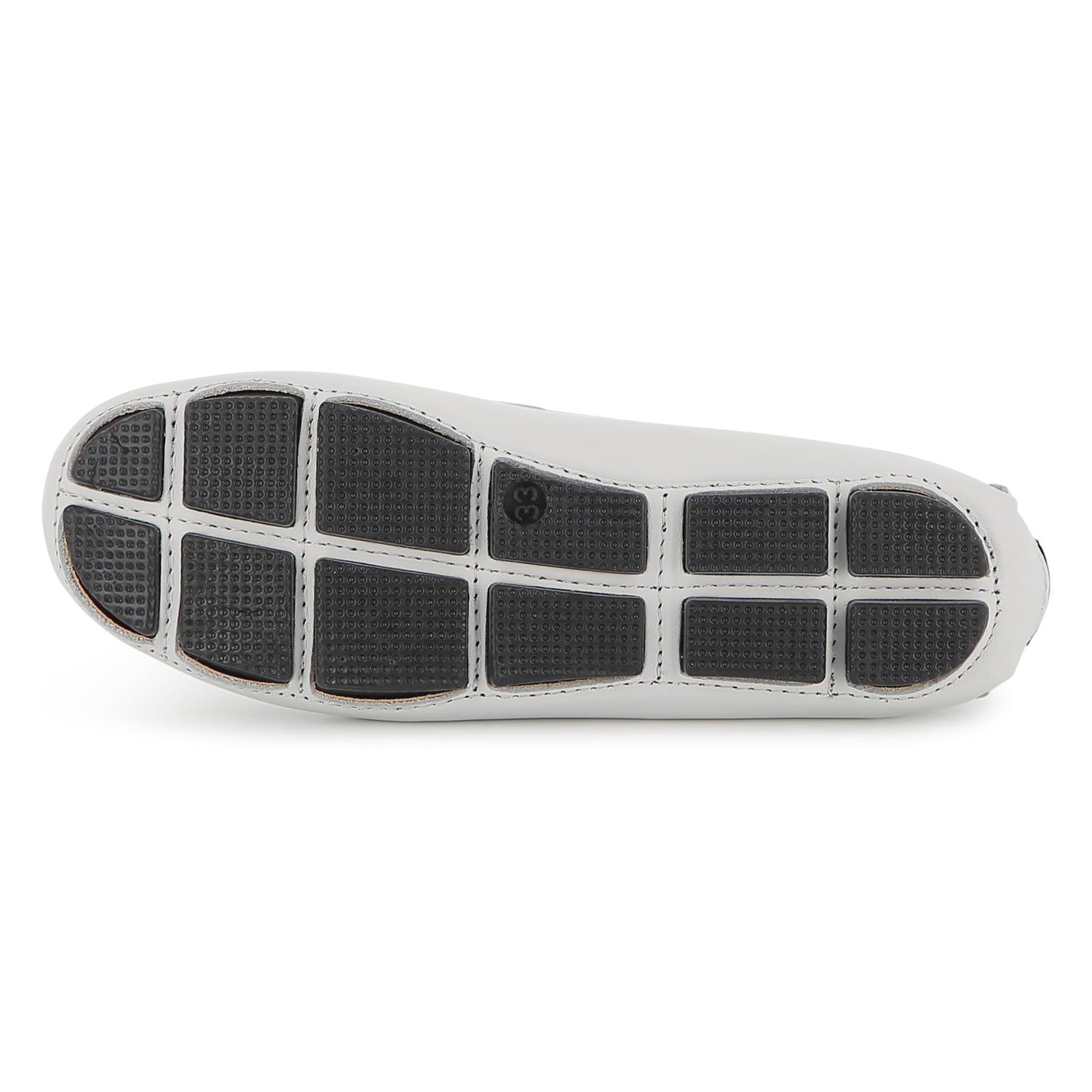 Boys Leather Loafers with Embossed Logo in White Hugo Boss