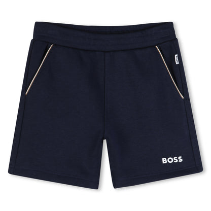 Cotton Tee &amp; French Terry Bermuda Shorts Set Hugo Boss