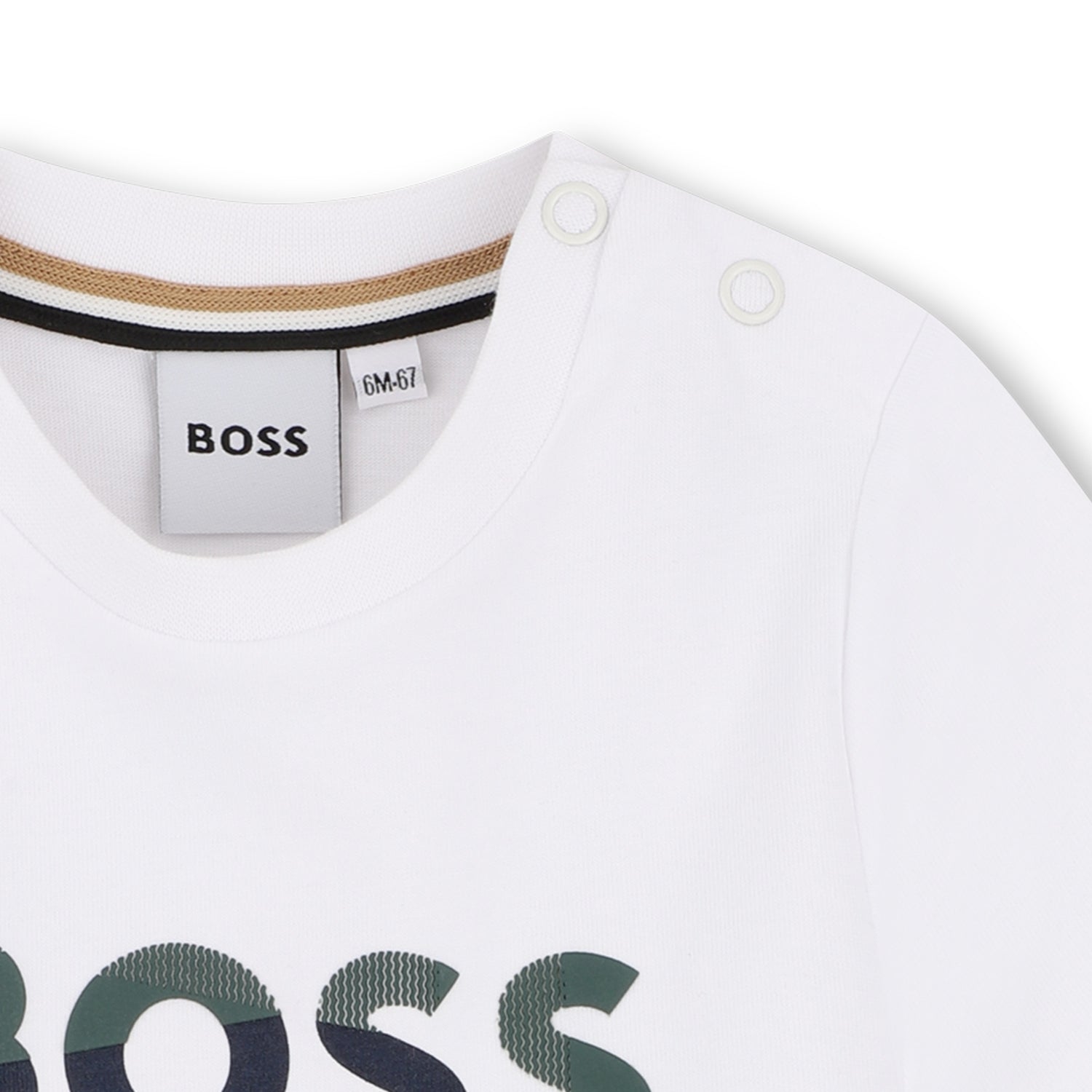 Cotton Tee &amp; Bermuda Shorts Set with Logo Print Hugo Boss