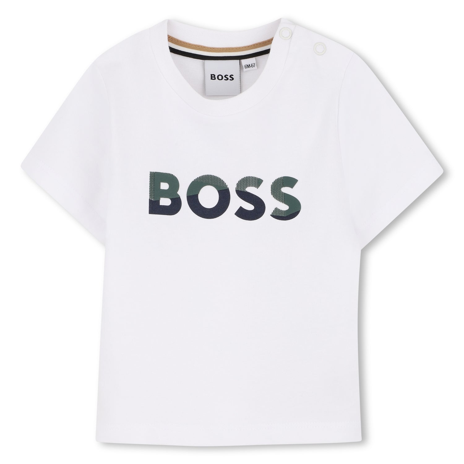Cotton Tee &amp; Bermuda Shorts Set with Logo Print Hugo Boss