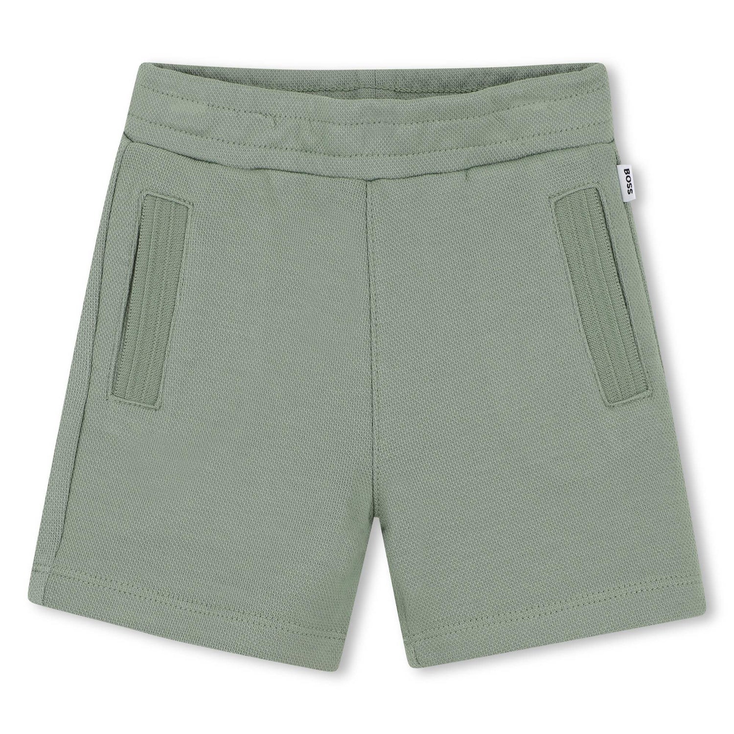 Cotton Tee &amp; Bermuda Shorts Set with Logo Print Hugo Boss