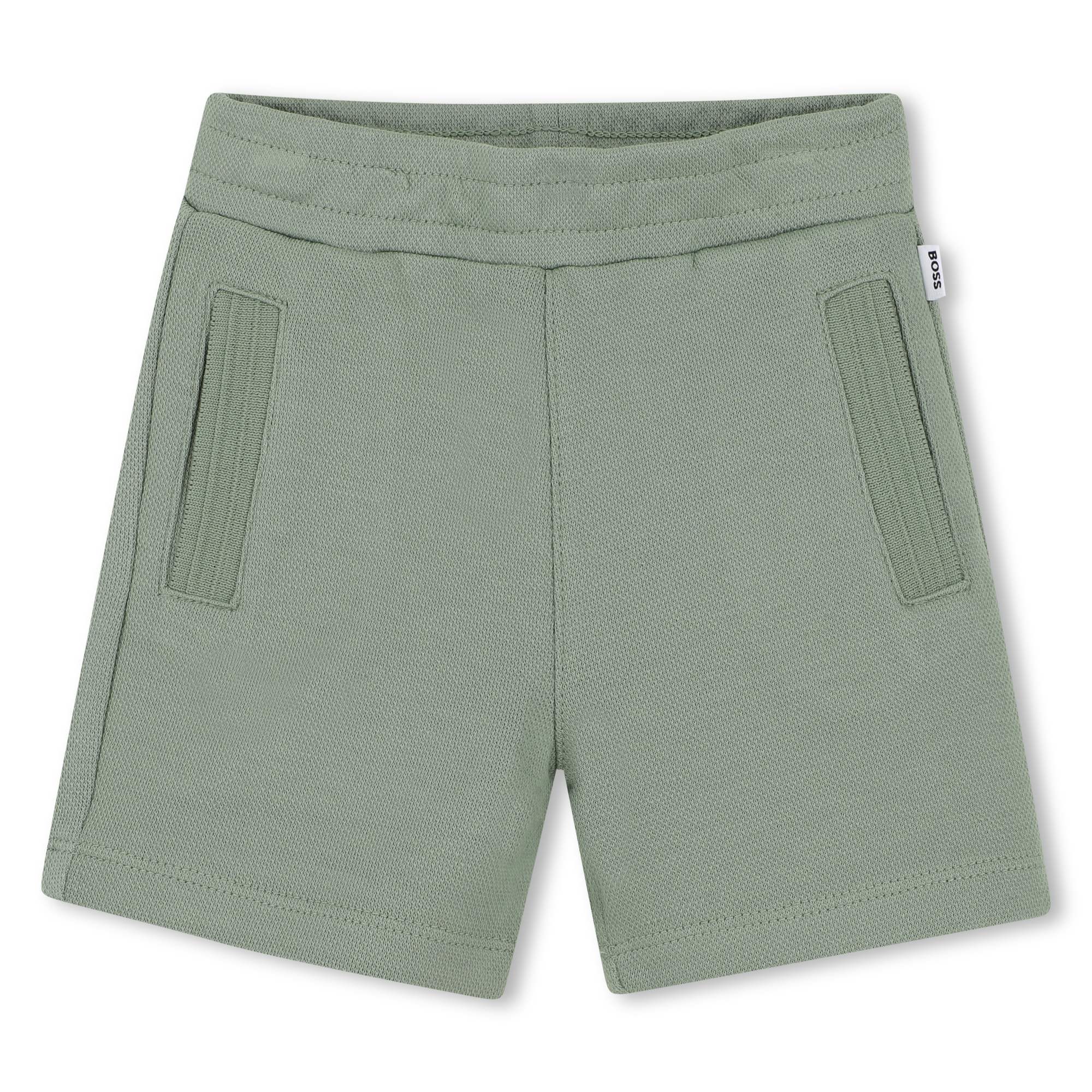 Cotton Tee &amp; Bermuda Shorts Set with Logo Print Hugo Boss
