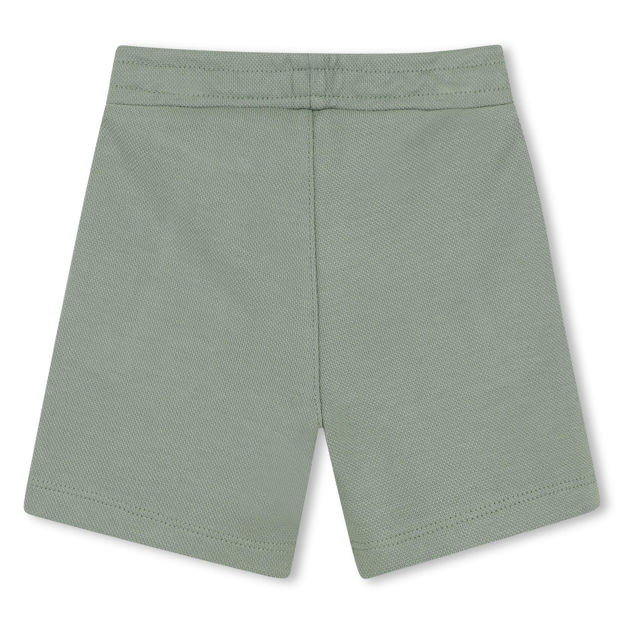 Cotton Tee &amp; Bermuda Shorts Set with Logo Print Hugo Boss
