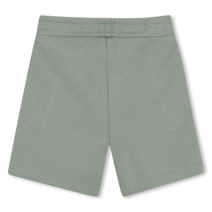 Cotton Tee &amp; Bermuda Shorts Set with Logo Print Hugo Boss