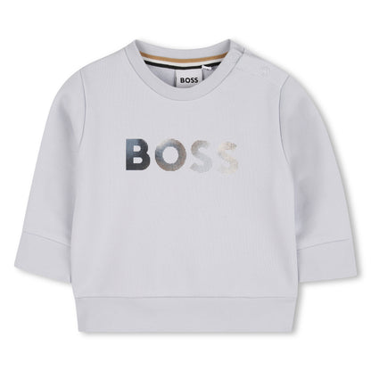 Baby French Terry Logo Sweatshirt, Light Blue Hugo Boss
