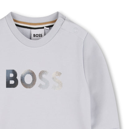 Baby French Terry Logo Sweatshirt, Light Blue Hugo Boss
