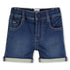 Knit Denim Shorts with Rolled Hem Hugo Boss