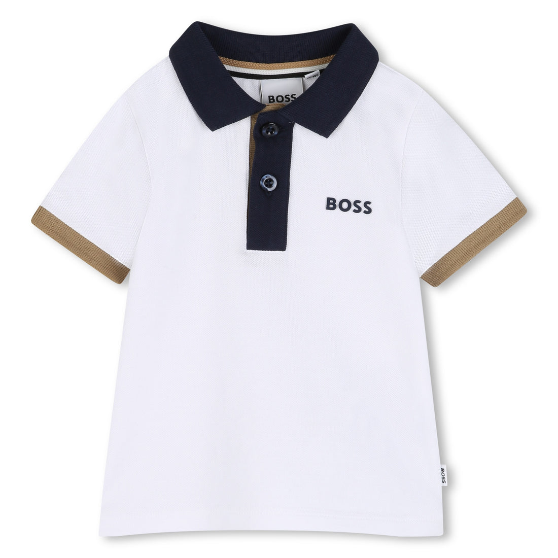 Baby Cotton Piqué Polo Shirt, White Hugo Boss