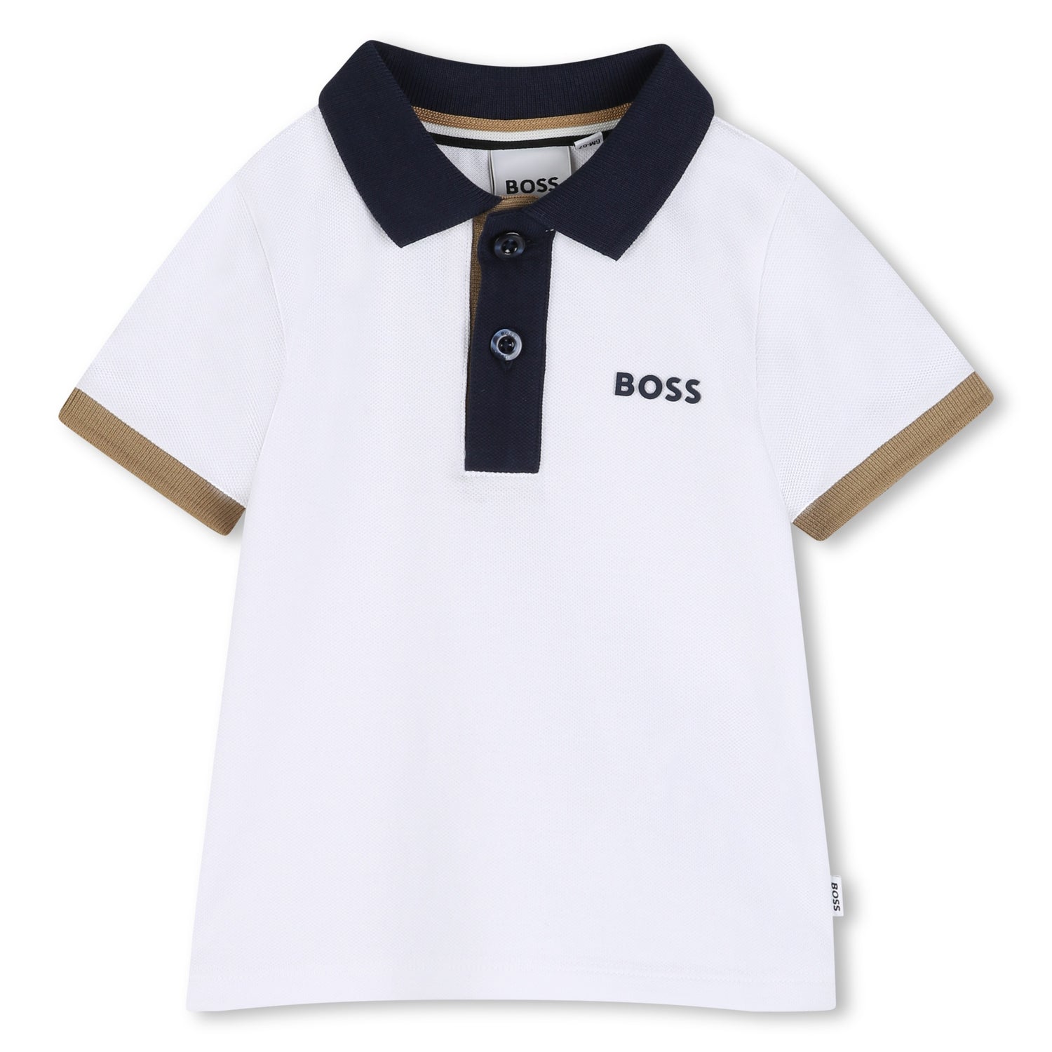 Baby Cotton Piqué Polo Shirt, White Hugo Boss