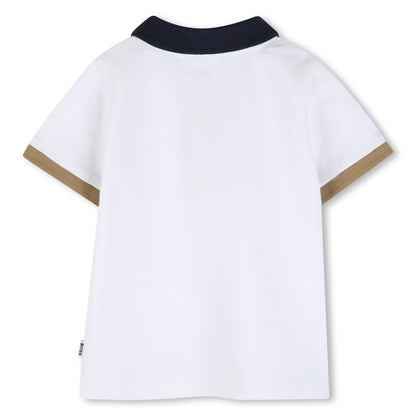 Baby Cotton Piqué Polo Shirt, White Hugo Boss