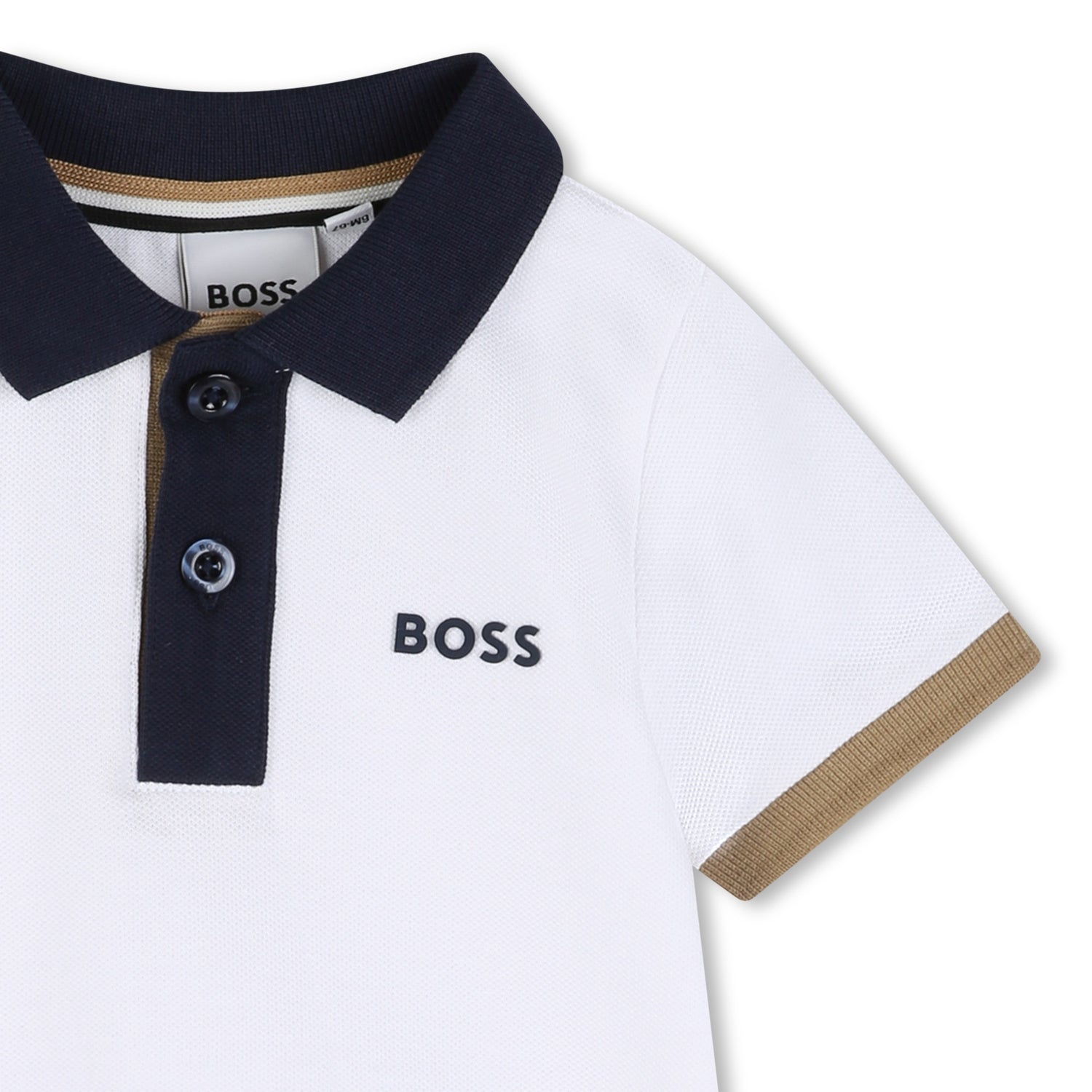 Baby Cotton Piqué Polo Shirt, White Hugo Boss