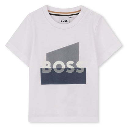 Baby Cotton Jersey Logo T Shirt, White Hugo Boss