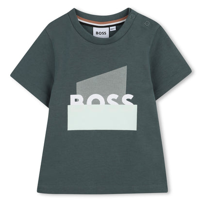 Cotton Jersey T-Shirt with Graphic Chest Print Hugo Boss