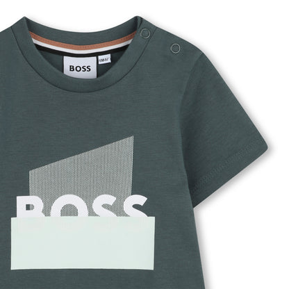 Cotton Jersey T-Shirt with Graphic Chest Print Hugo Boss