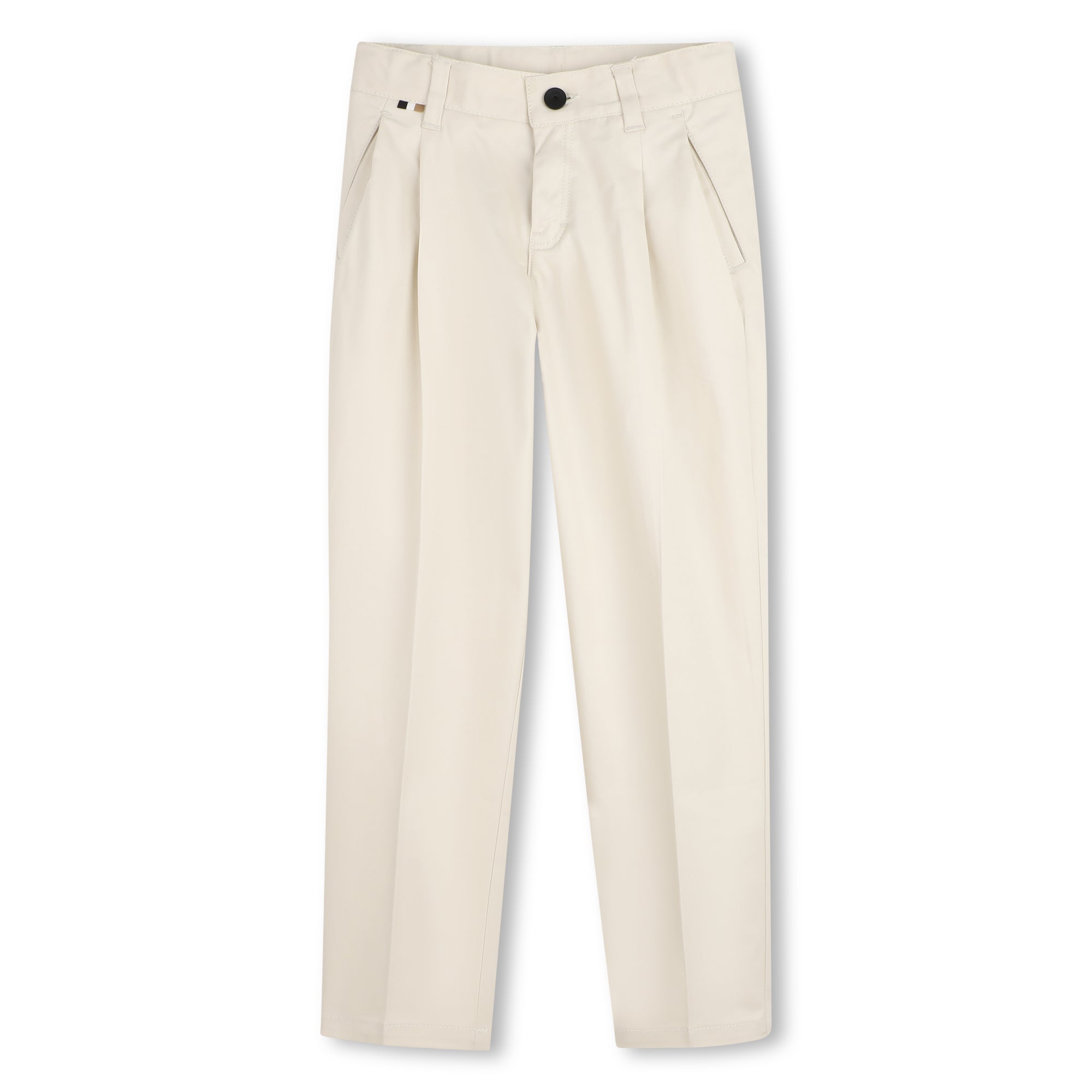 Cotton Stretch Chino Trousers with Button Fastening Hugo Boss