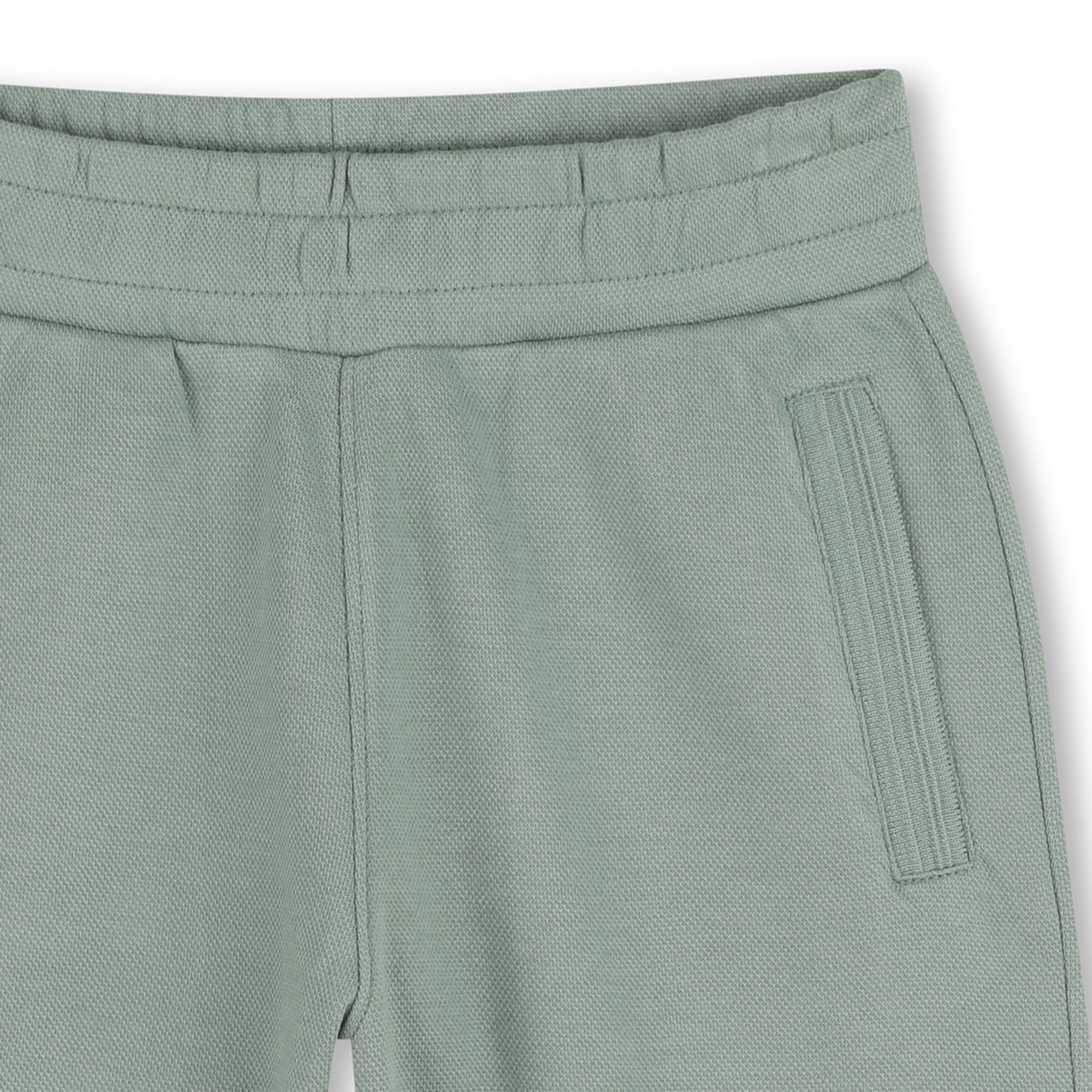 Boys Piqué Logo Jogging Shorts in Sage Green Hugo Boss