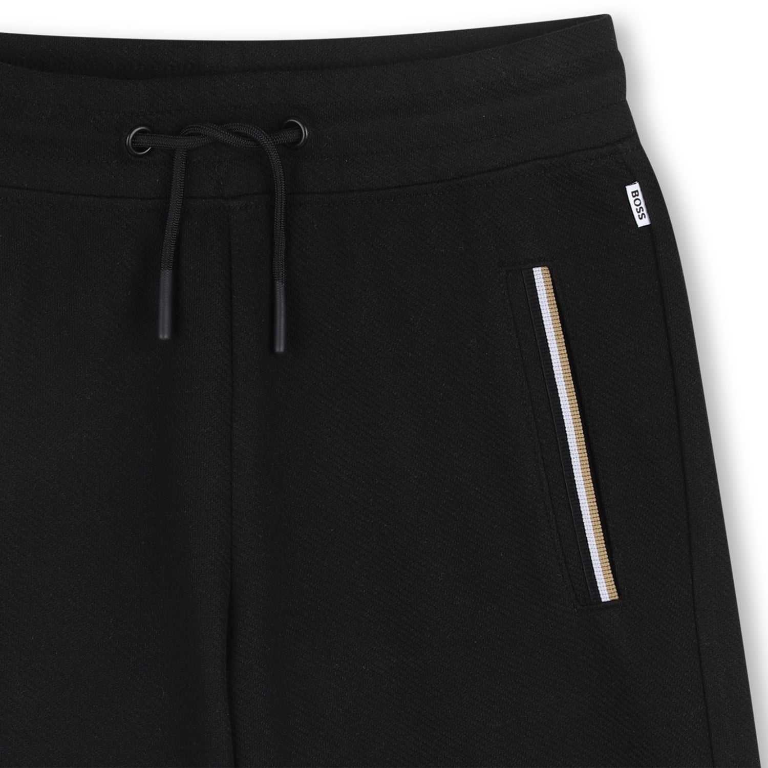 Cotton Blend Bermuda Shorts with Elasticated Waist Hugo Boss