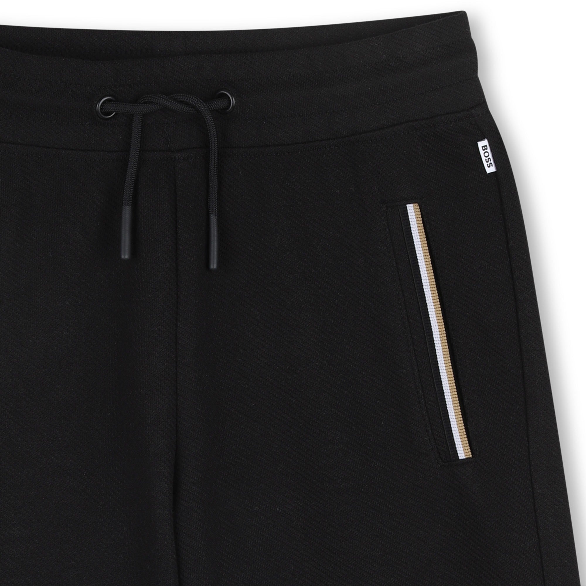 Cotton Blend Bermuda Shorts with Elasticated Waist Hugo Boss