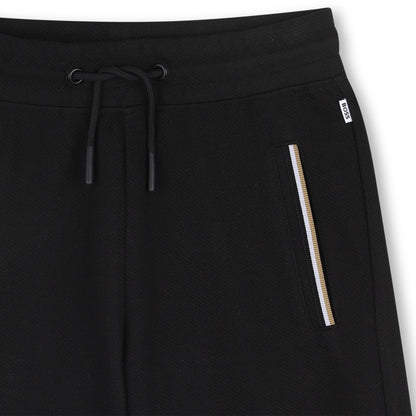 Cotton Blend Bermuda Shorts with Elasticated Waist Hugo Boss