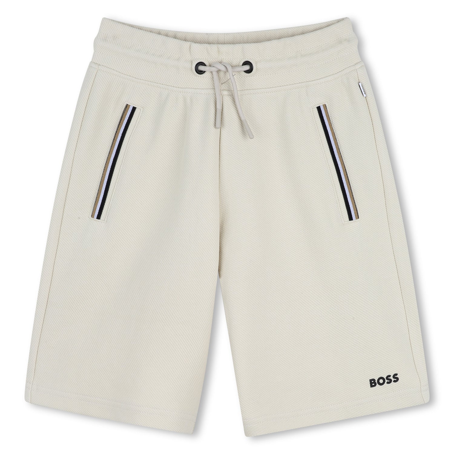 Beige shorts with zippers and &