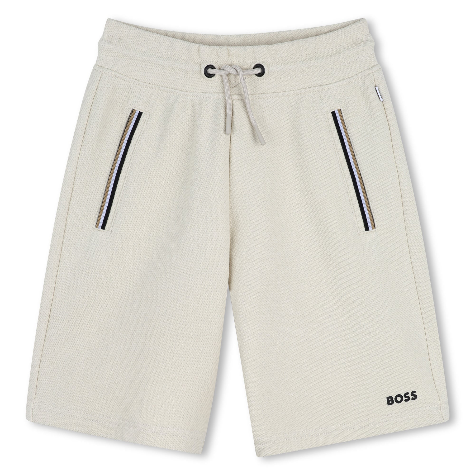 Beige shorts with zippers and &