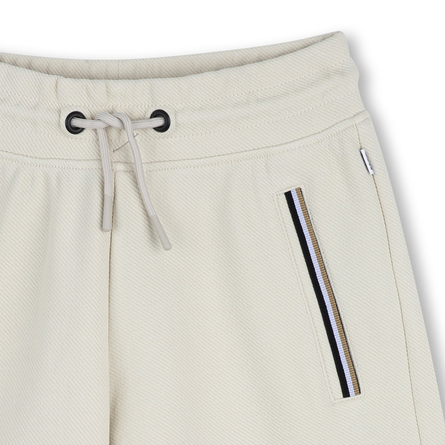 Cotton Blend Bermuda Shorts with Elasticated Waist Hugo Boss