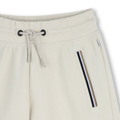 Cotton Blend Bermuda Shorts with Elasticated Waist Hugo Boss