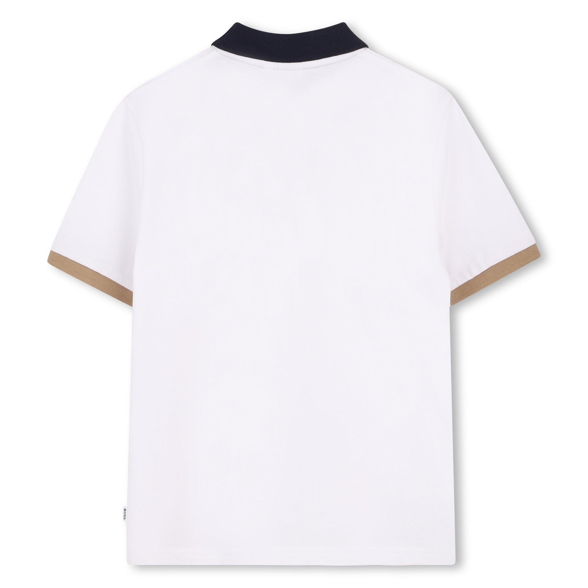 Cotton Piqué Short Sleeve Polo Shirt with Contrast Collar Hugo Boss