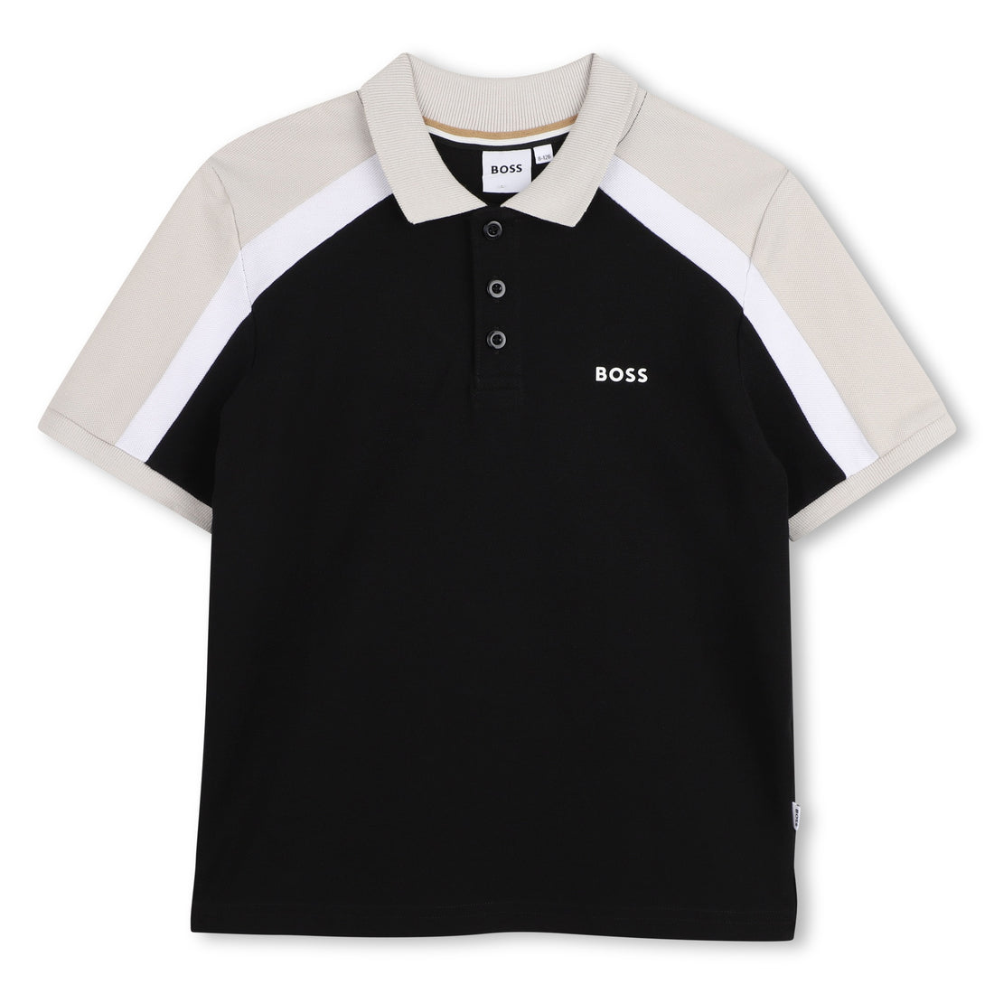Cotton Piqué Polo Shirt with Contrast Shoulder Panels Hugo Boss