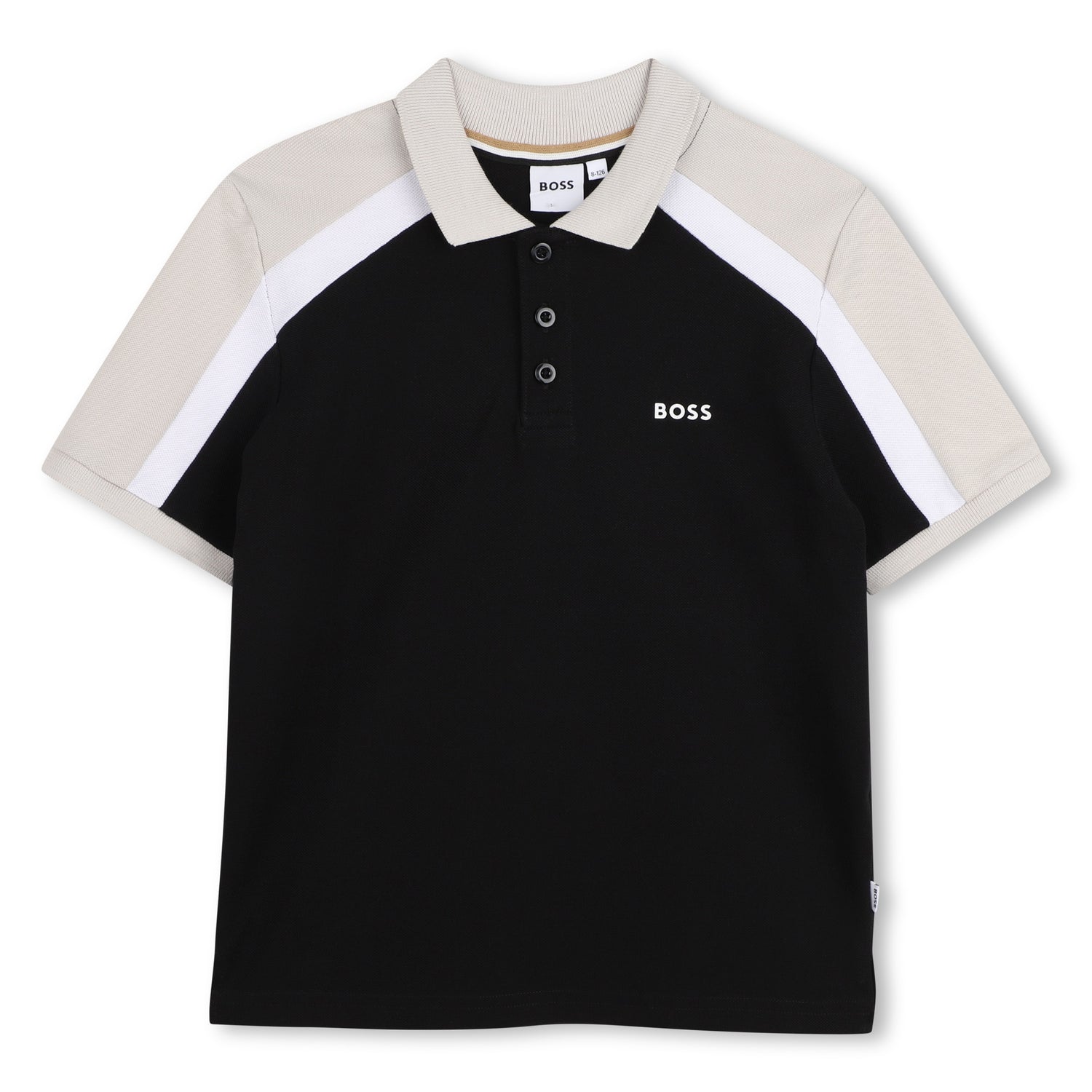 Cotton Piqué Polo Shirt with Contrast Shoulder Panels Hugo Boss