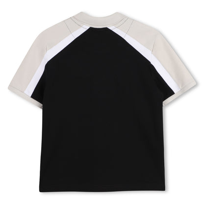 Cotton Piqué Polo Shirt with Contrast Shoulder Panels Hugo Boss