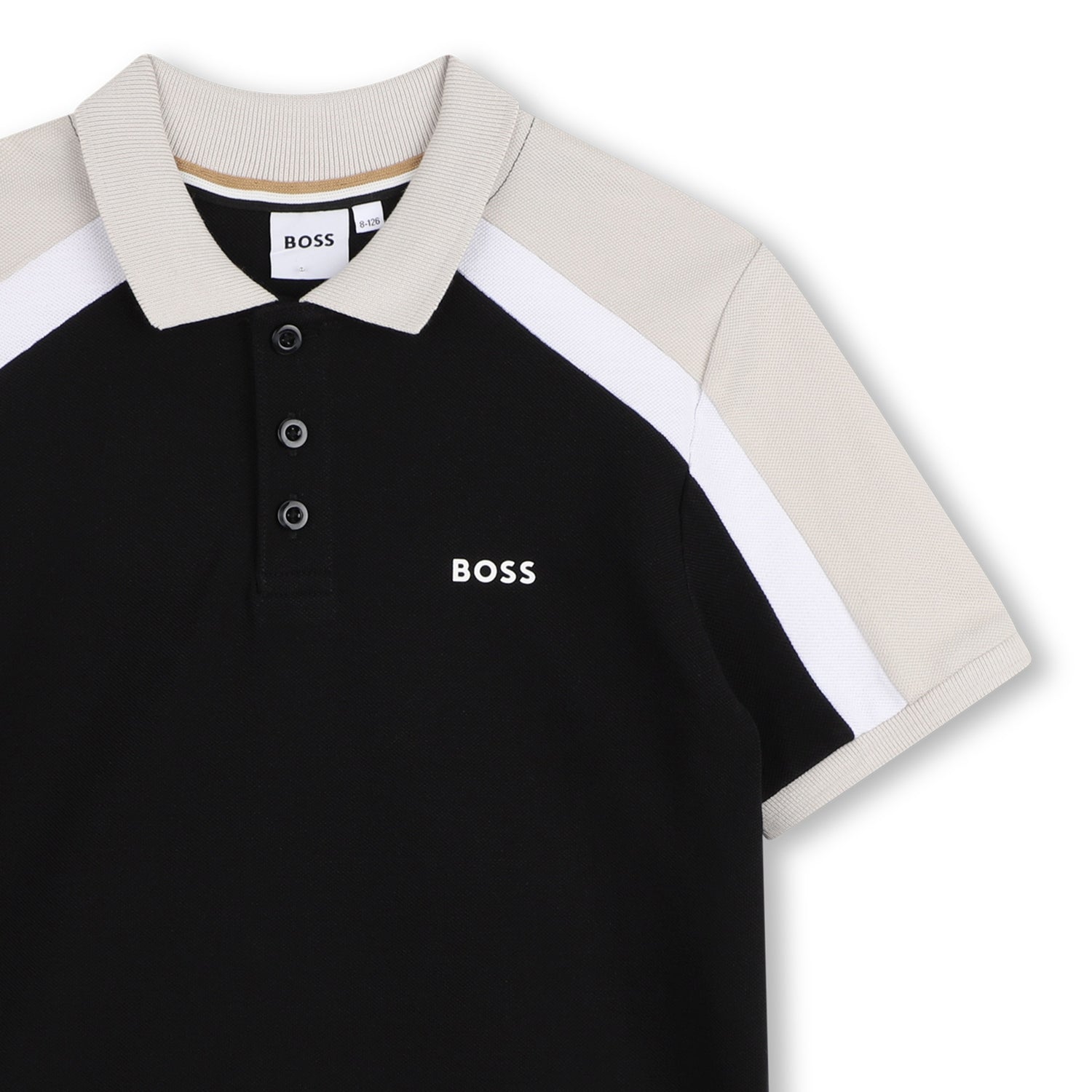 Cotton Piqué Polo Shirt with Contrast Shoulder Panels Hugo Boss