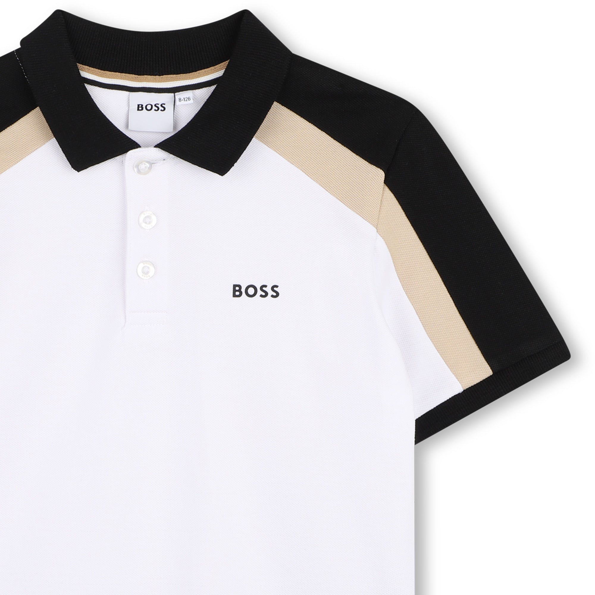 Cotton Piqué Polo Shirt with Contrast Shoulder Panels Hugo Boss