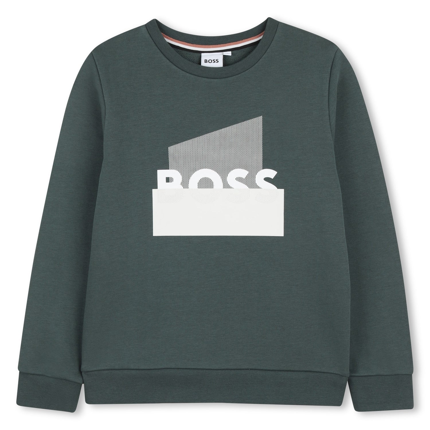 Cotton Blend Fleece Sweatshirt with Graphic Chest Detail Hugo Boss