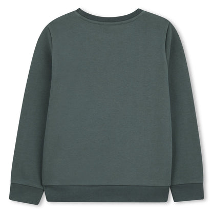 Cotton Blend Fleece Sweatshirt with Graphic Chest Detail Hugo Boss