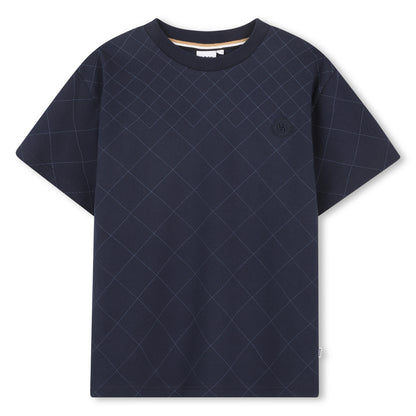 Quilted Effect Cotton Jersey Short Sleeve T Shirt Hugo Boss