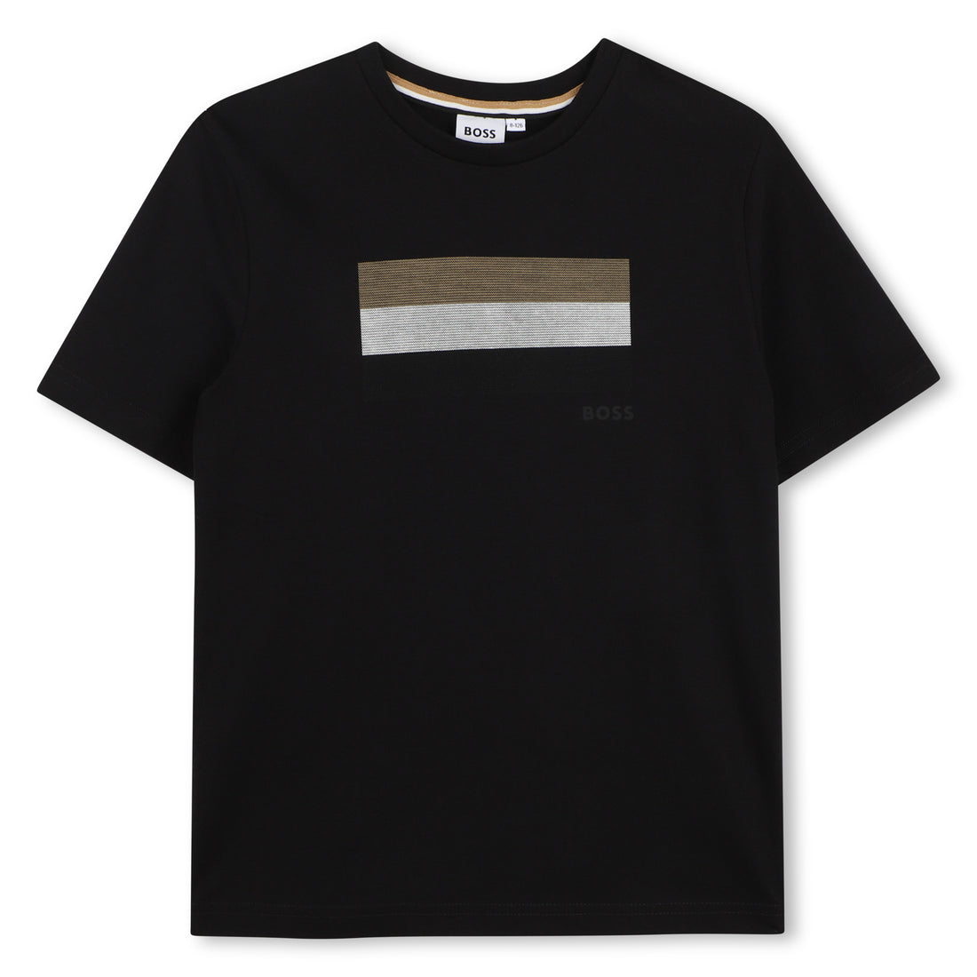 Cotton Short Sleeve T Shirt with Chest Stripe Detail Hugo Boss