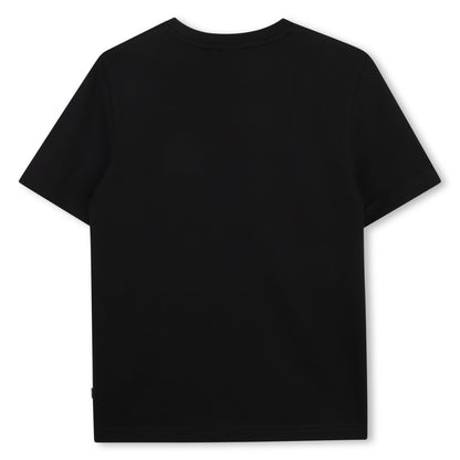 Cotton Short Sleeve T Shirt with Chest Stripe Detail Hugo Boss