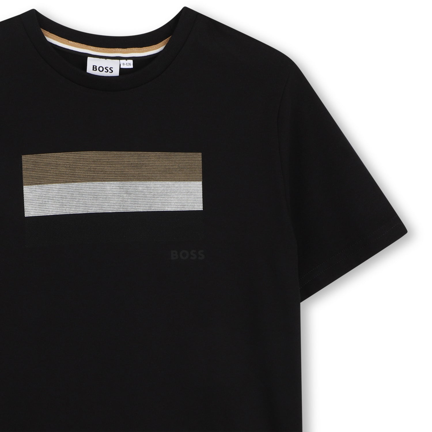 Cotton Short Sleeve T Shirt with Chest Stripe Detail Hugo Boss