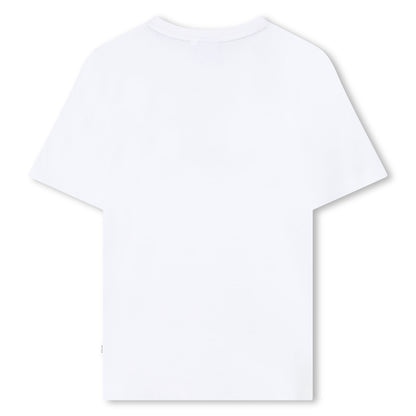 Cotton Short Sleeve T Shirt with Chest Stripe Detail Hugo Boss