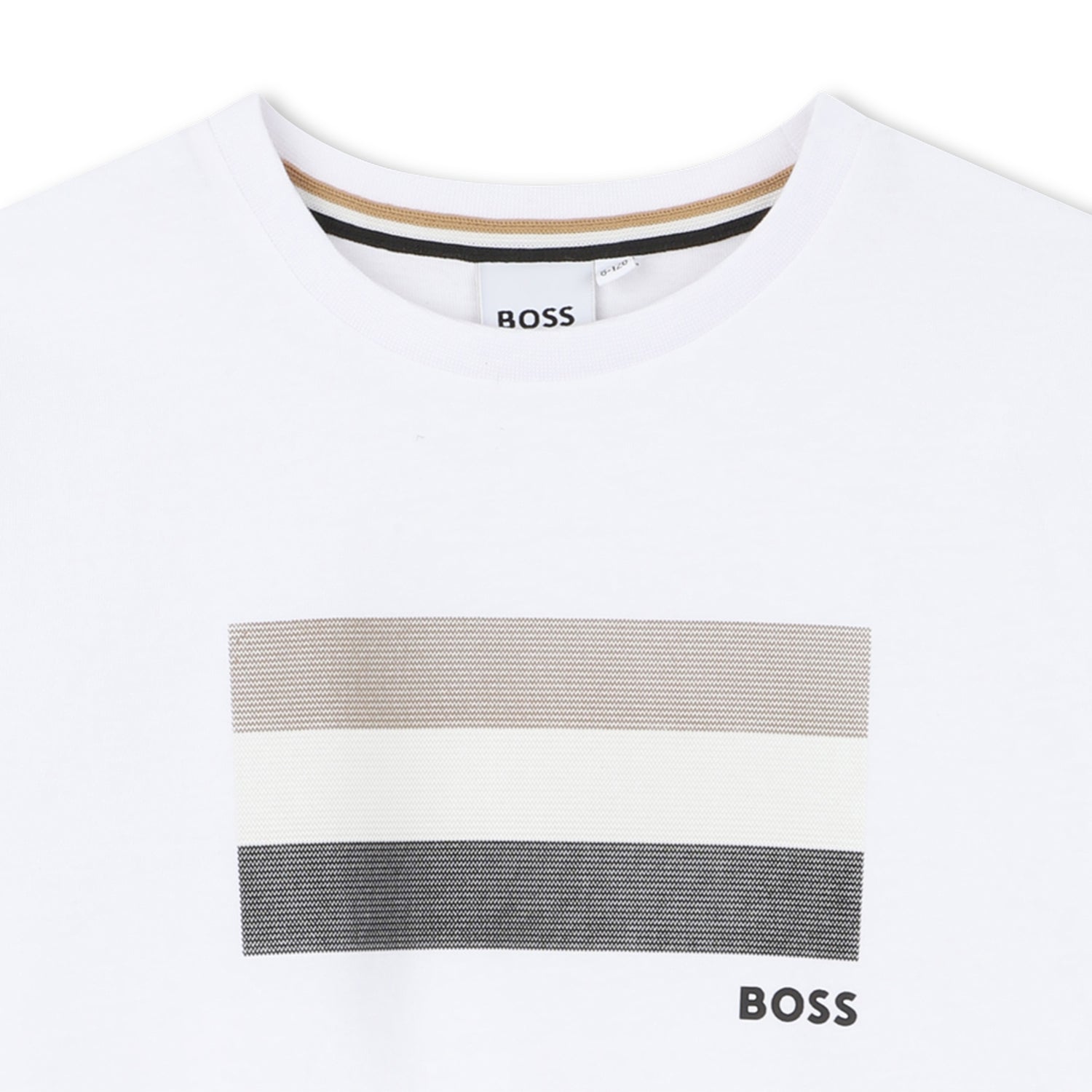 Cotton Short Sleeve T Shirt with Chest Stripe Detail Hugo Boss